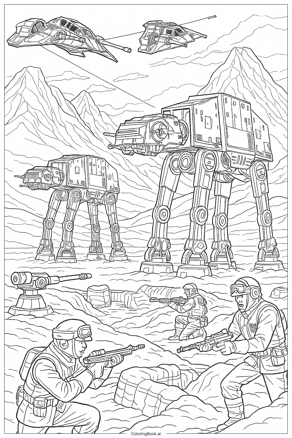 Scène de la Bataille de Hoth dans Star Wars