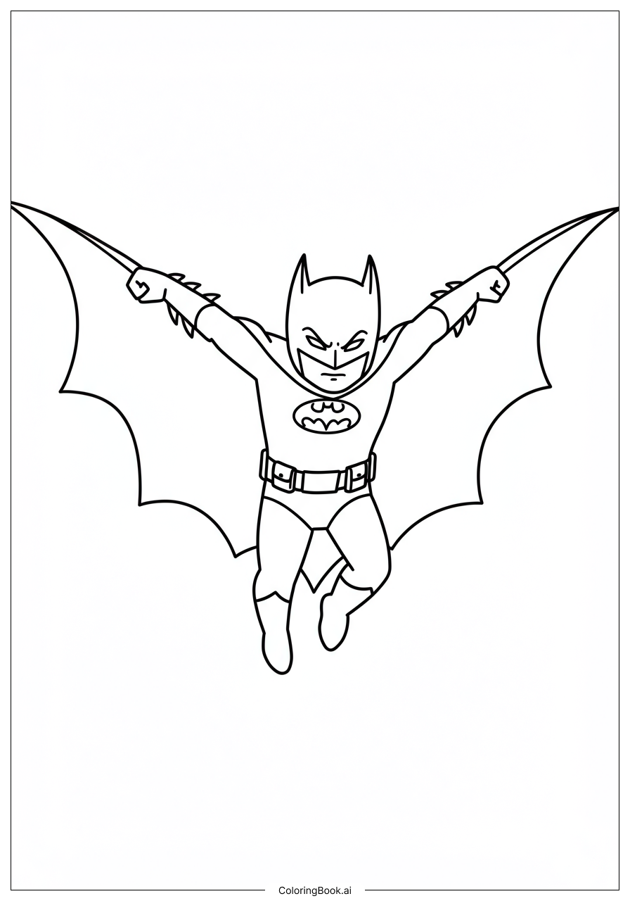  Page de coloriage Batman Beyond Volant Avec Des Ailes Rouges 