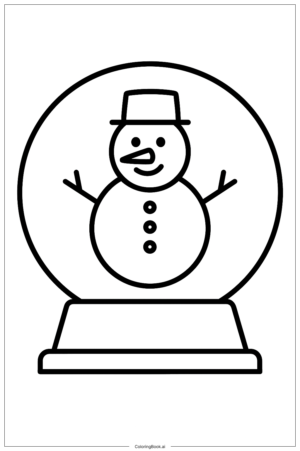 ハッピースノーグローブの塗り絵ページ