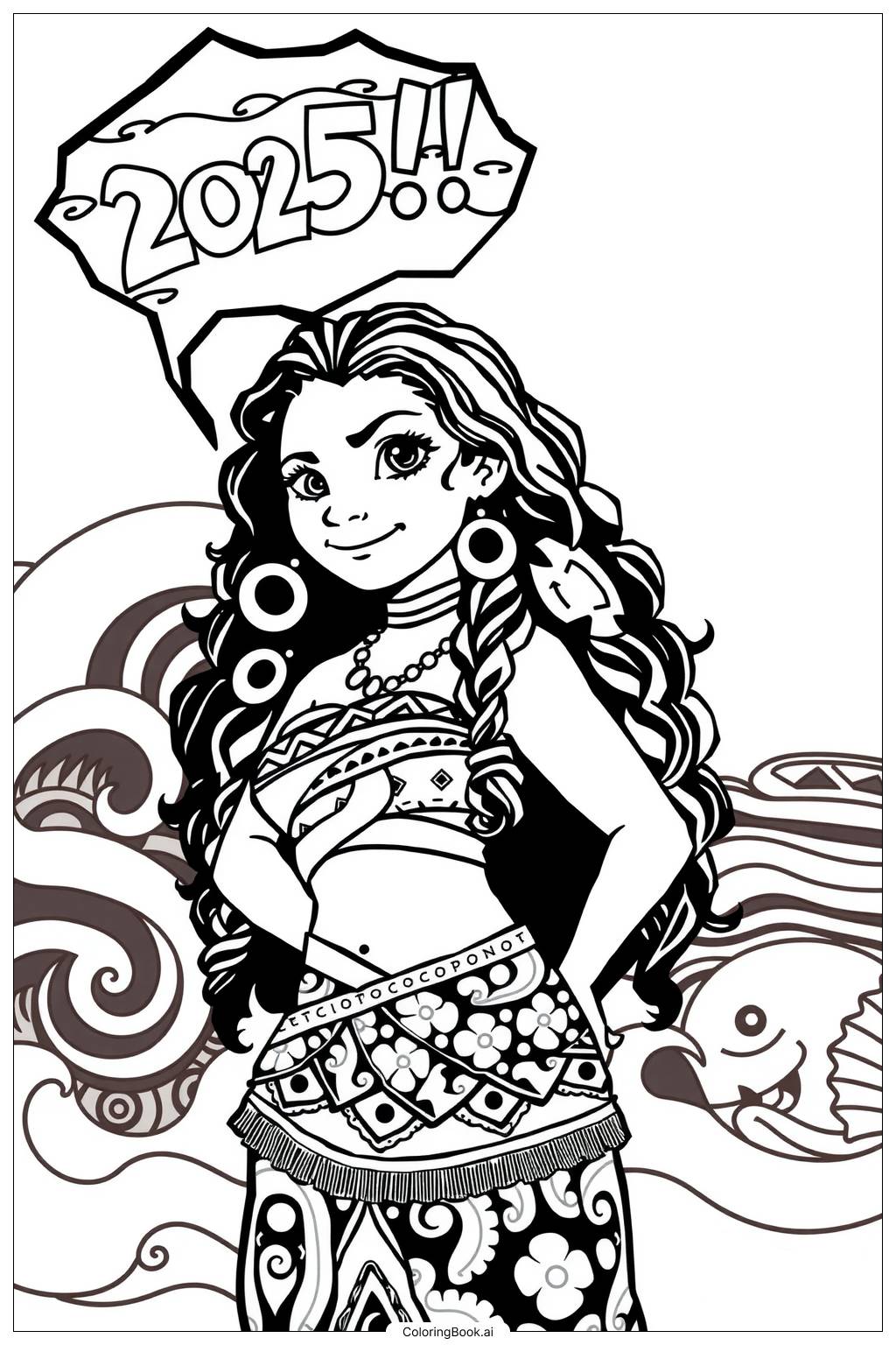  Page de coloriage moana 