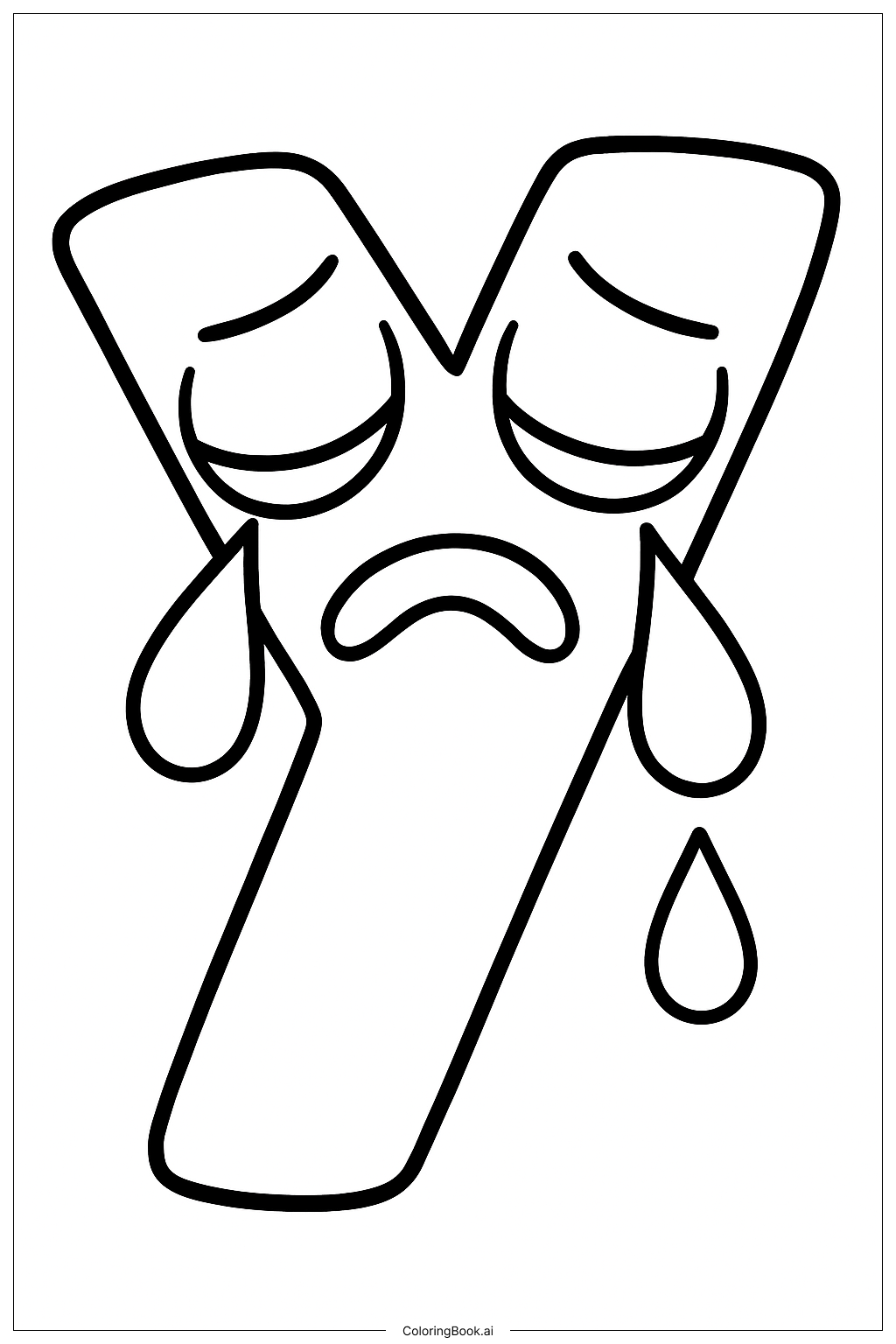 Alphabet Lore Letter Y Crying Coloring Page