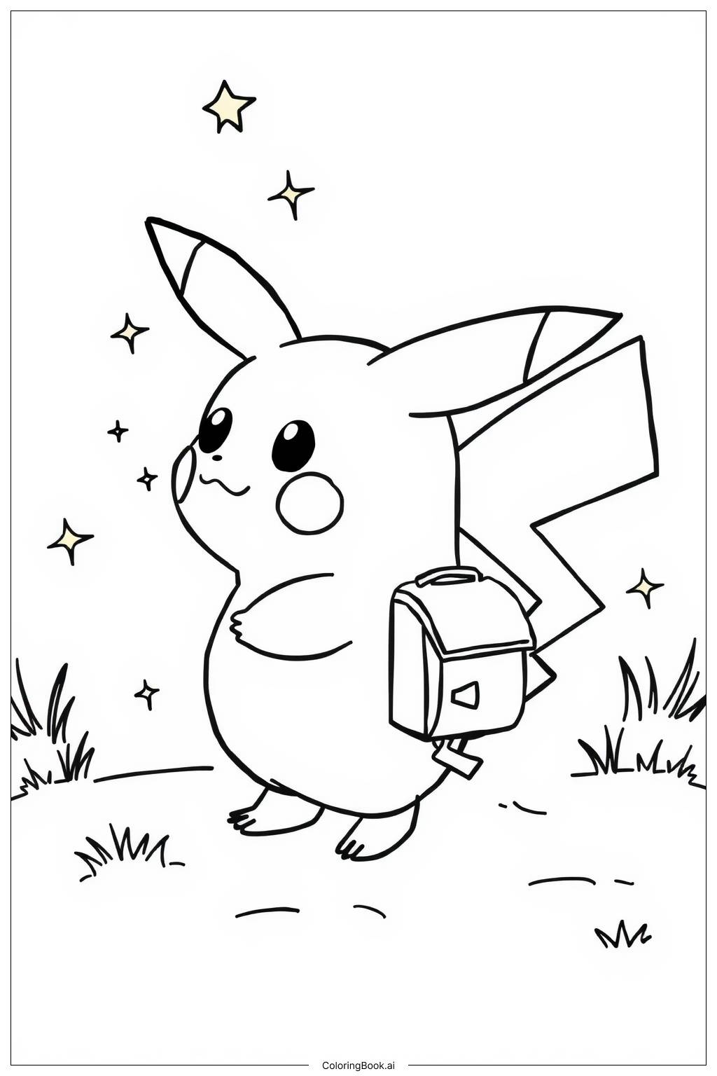  Pikachu Among Us Style Coloring Page 