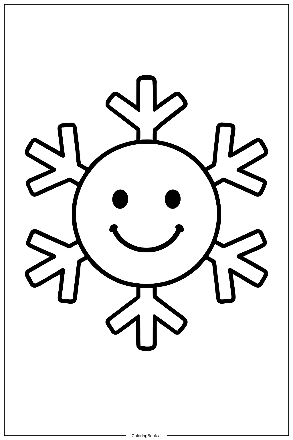  Snowflake With A Smiley Face Coloring Page 