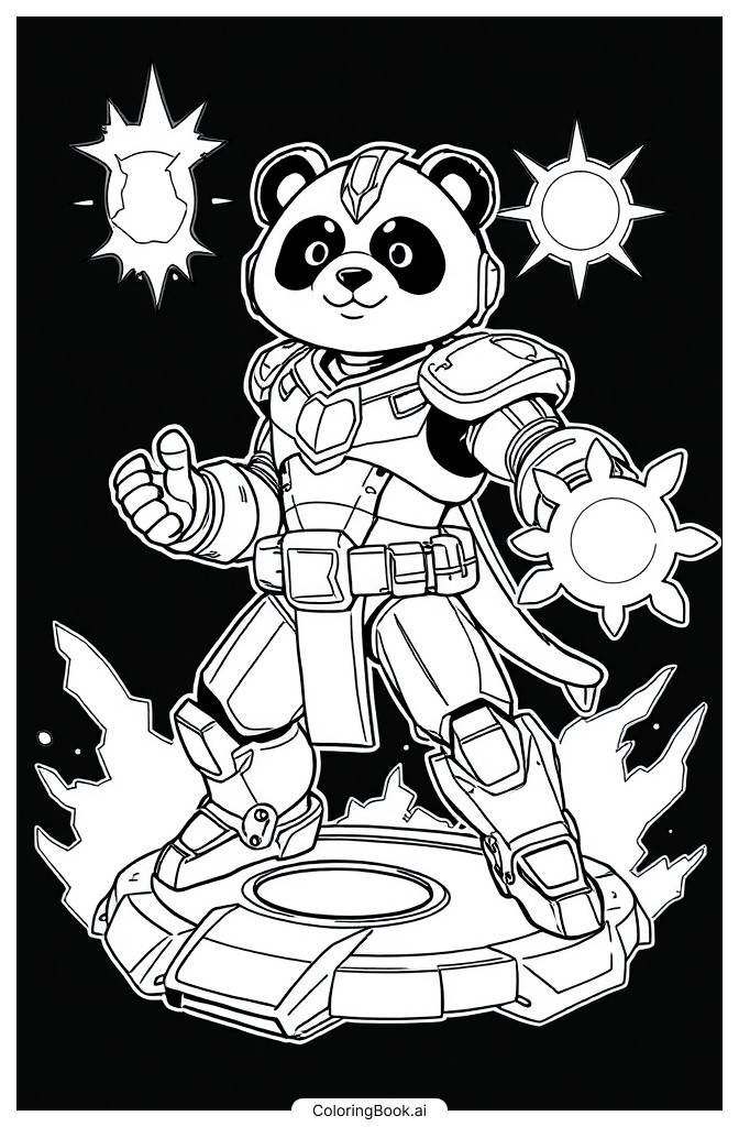  Página para colorear de Robo Combo Panda2 