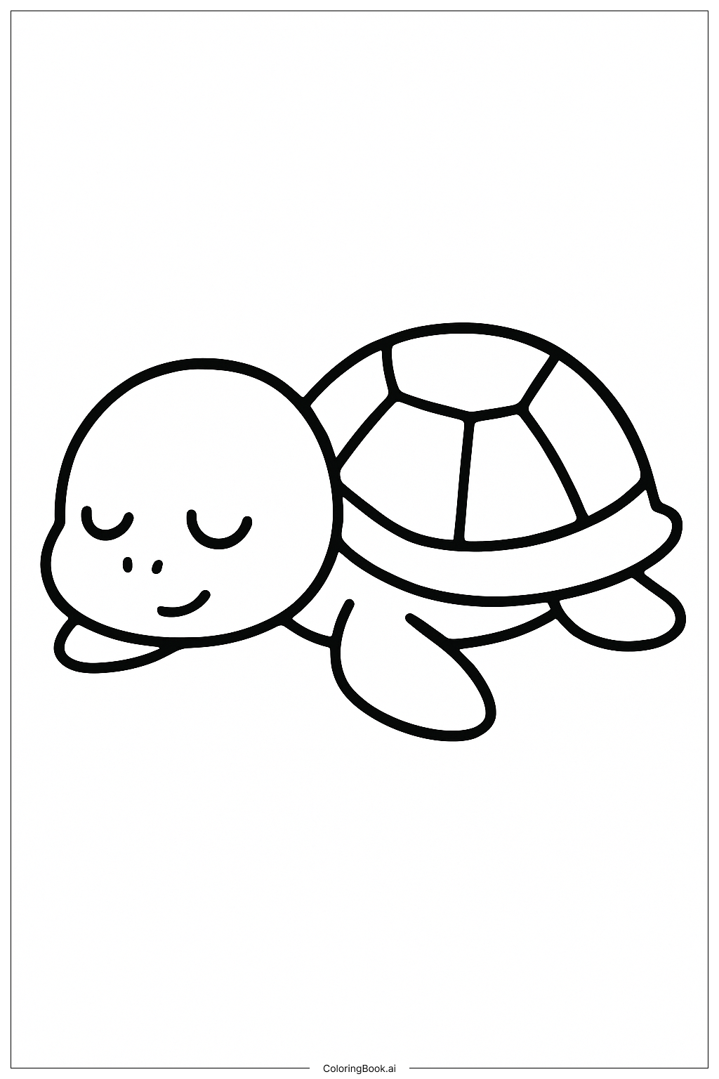 Sleeping Turtle Under The Sea Coloring Page 