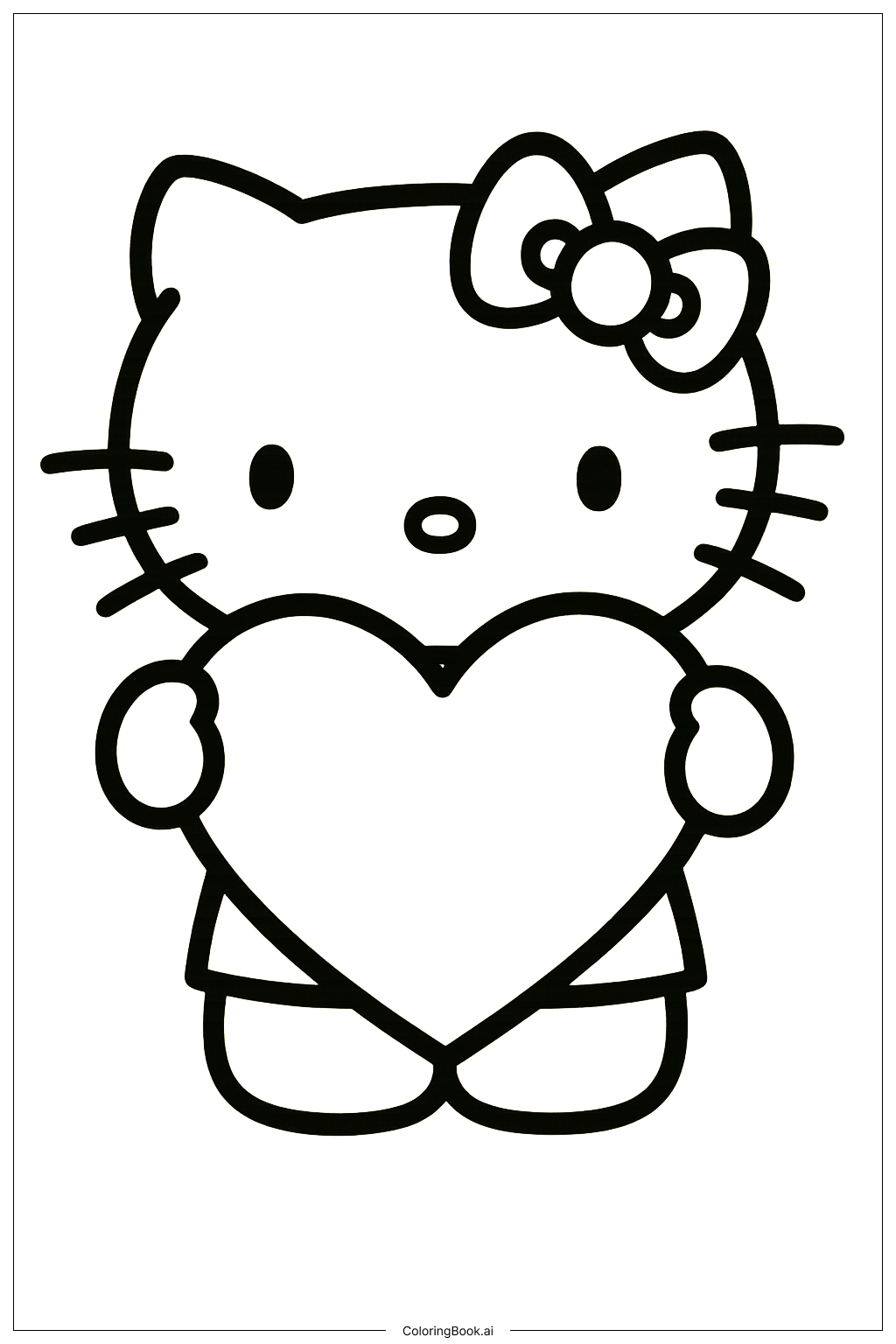  Hello Kitty Dankbarer Herz zum Erntedankfest Ausmalseite 