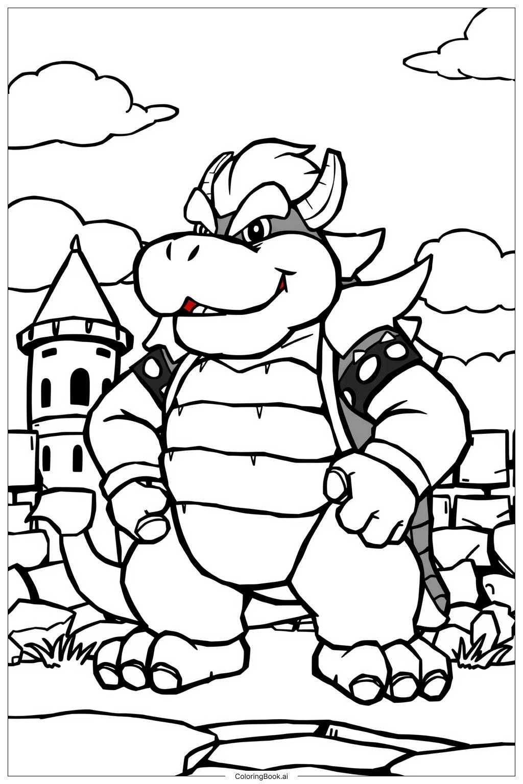  The Secrets of Bowser's Castle Revealed Coloring Page 