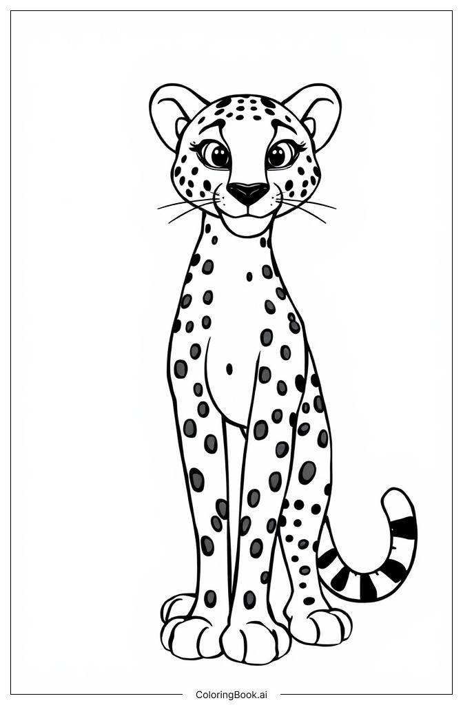  Page de coloriage Guépard Simple 