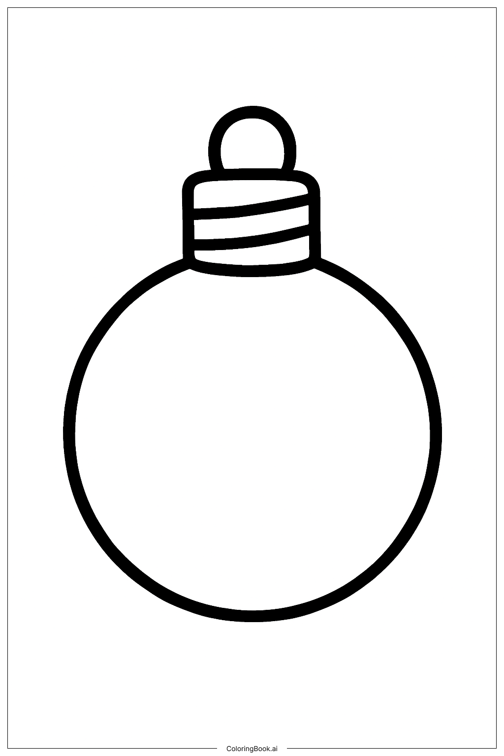  둥근 크리스마스 전구 색칠공부 페이지 