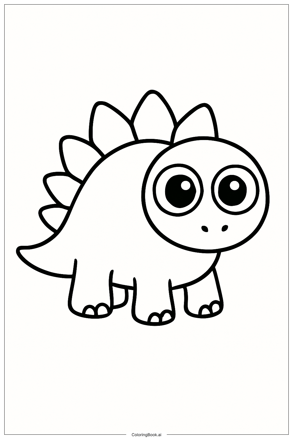 Stegosaurus mit großen Augen Ausmalseite