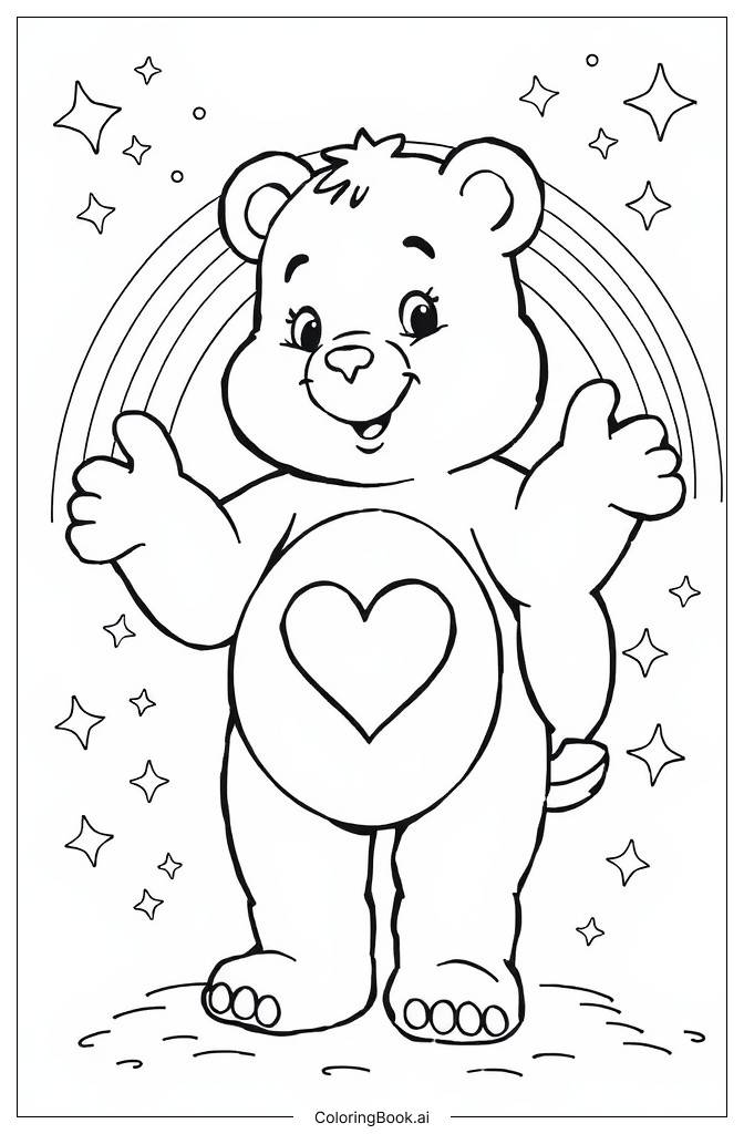  Página para colorear de Care Bear 