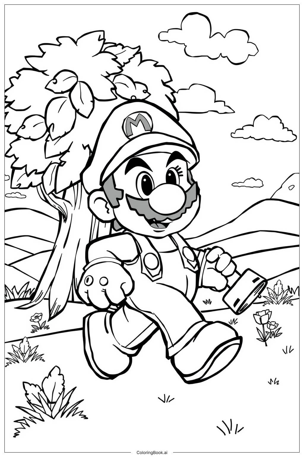  Page de coloriage Paper Mario Explorer un Monde Coloré 