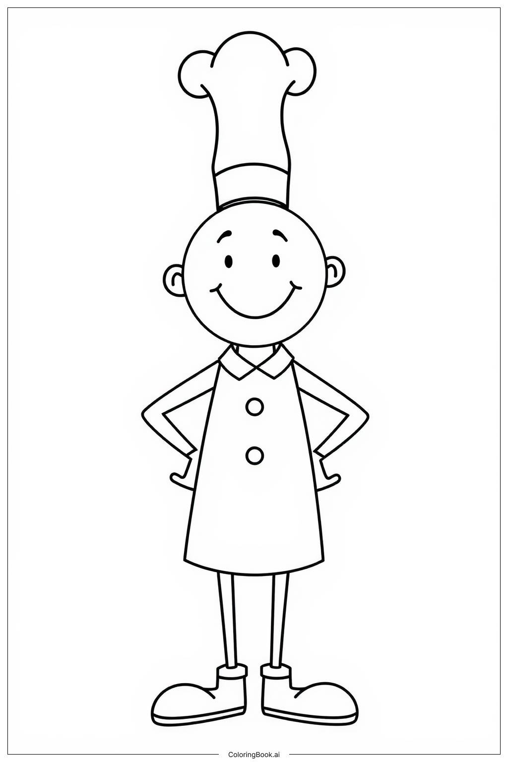  Pizza Chef with Hat Coloring Page 