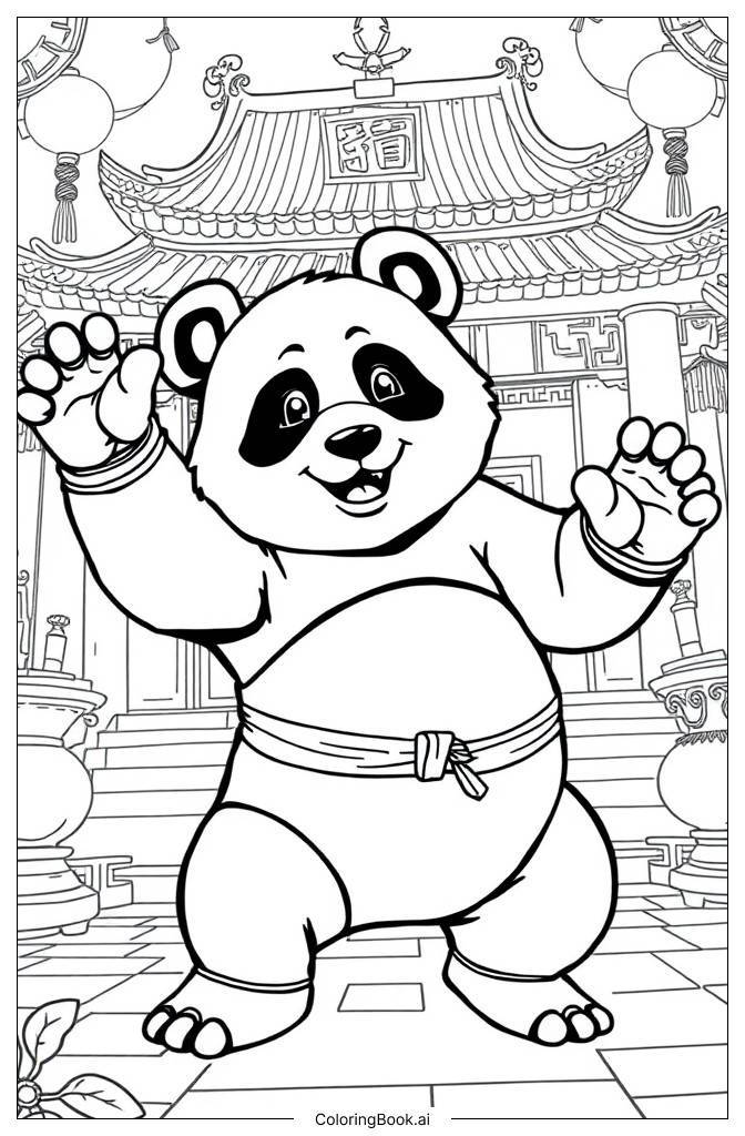  Página para colorir de Kung Fu Panda 