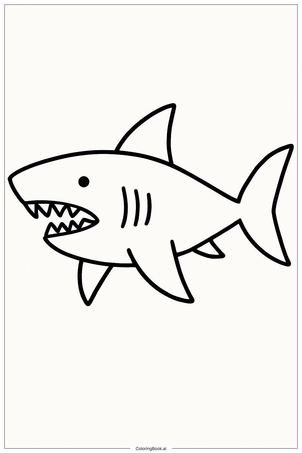  Megalodon und Meeresblasen Ausmalseite 