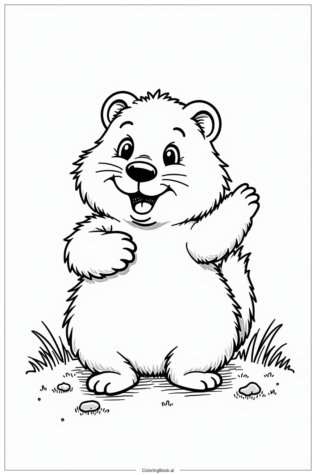  Ground Hog Winter Prediction on Groundhog Day Coloring Page 