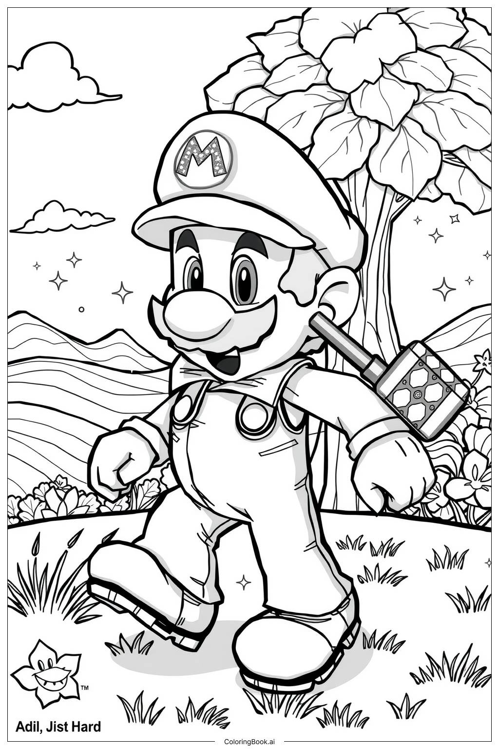  Page de coloriage Paper Mario Explorer un Monde Coloré 