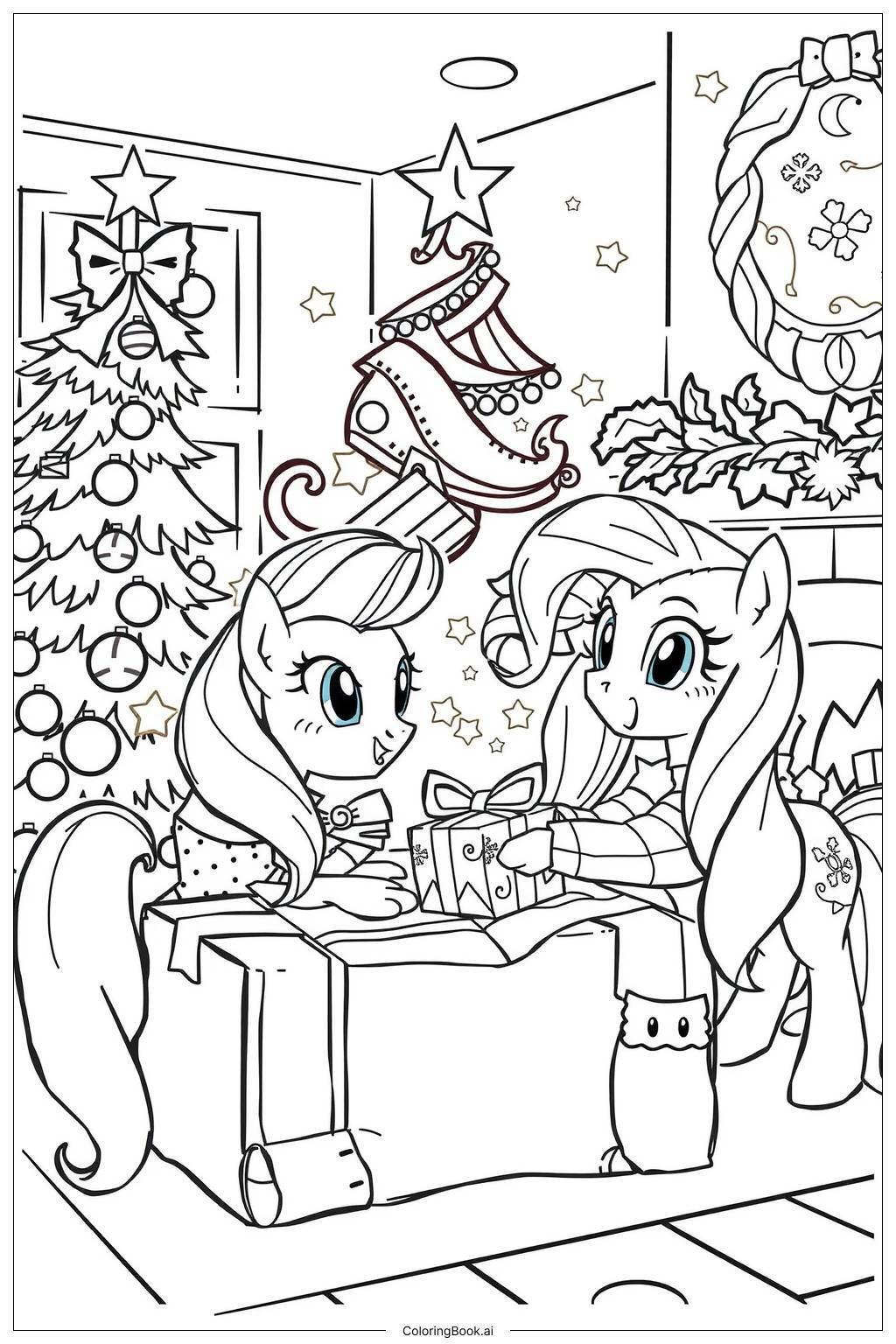  Page de coloriage Ma Petite Poney Célébration de Noël-2 