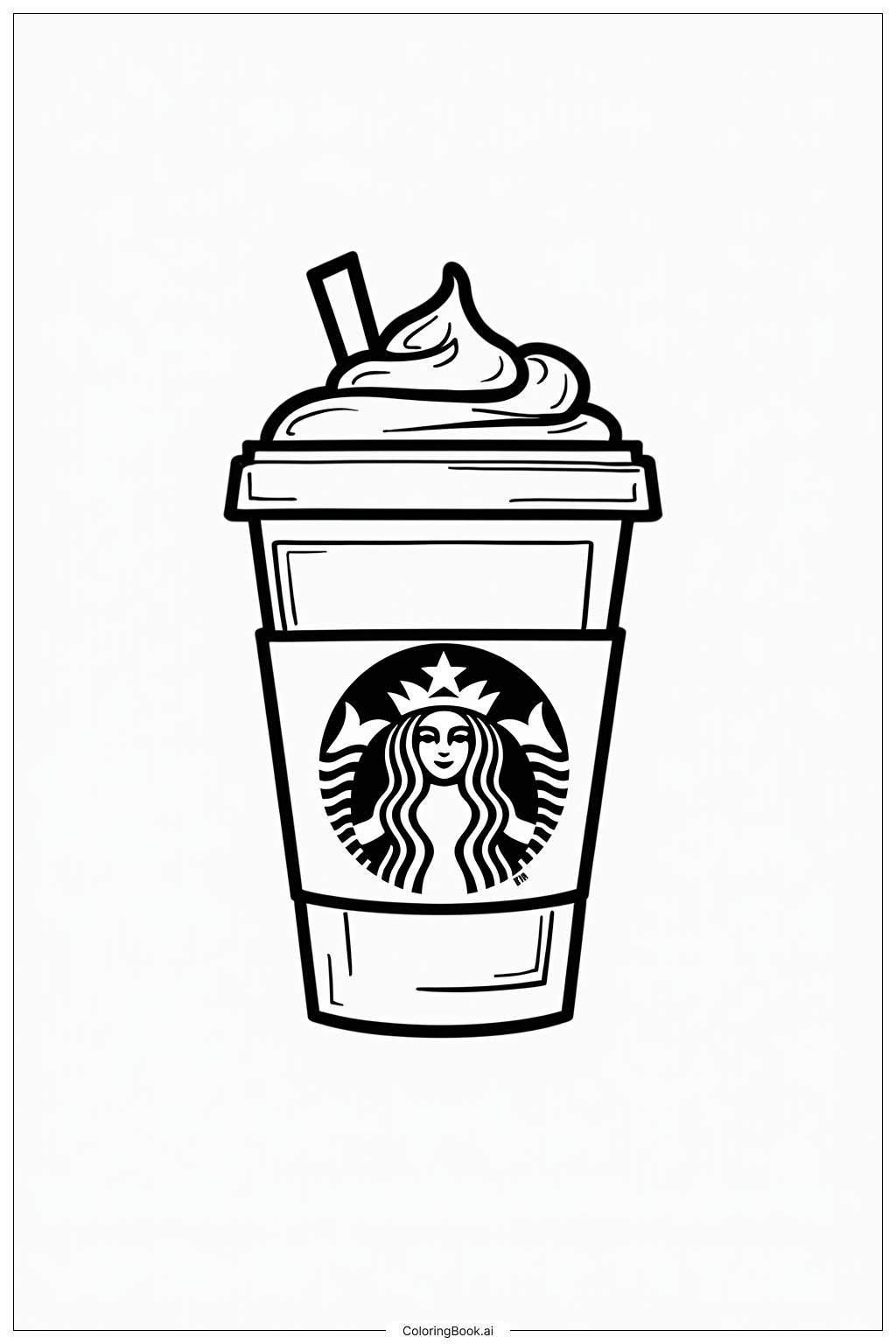  Página para colorear de Reto de Apilar Vasos de Café de Starbucks 