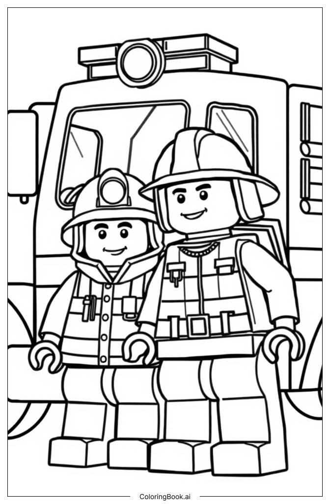  Lego Fire Station Emergency Rescue Coloring Page 