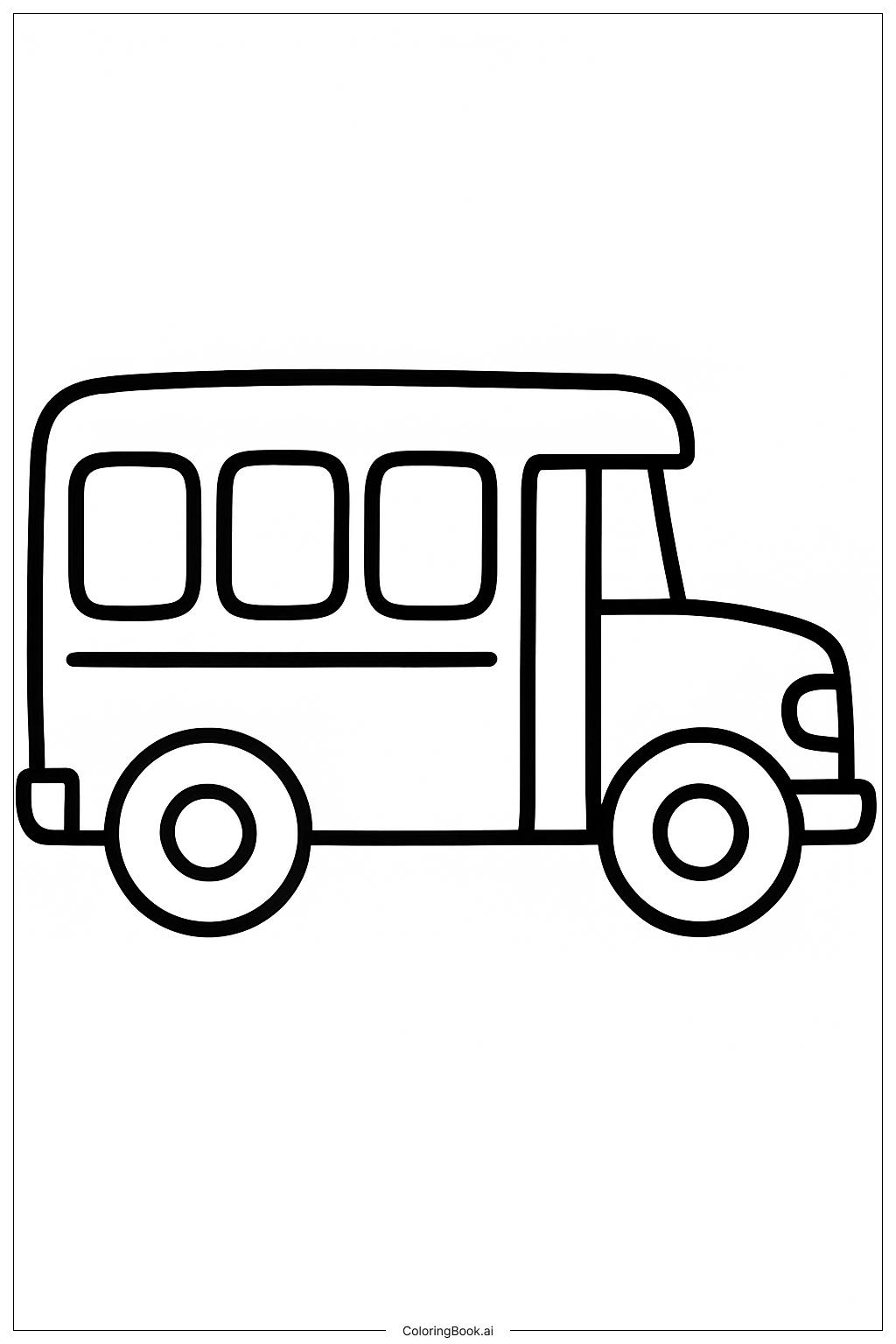  Einfaches Schulbus-Profil Ausmalseite 