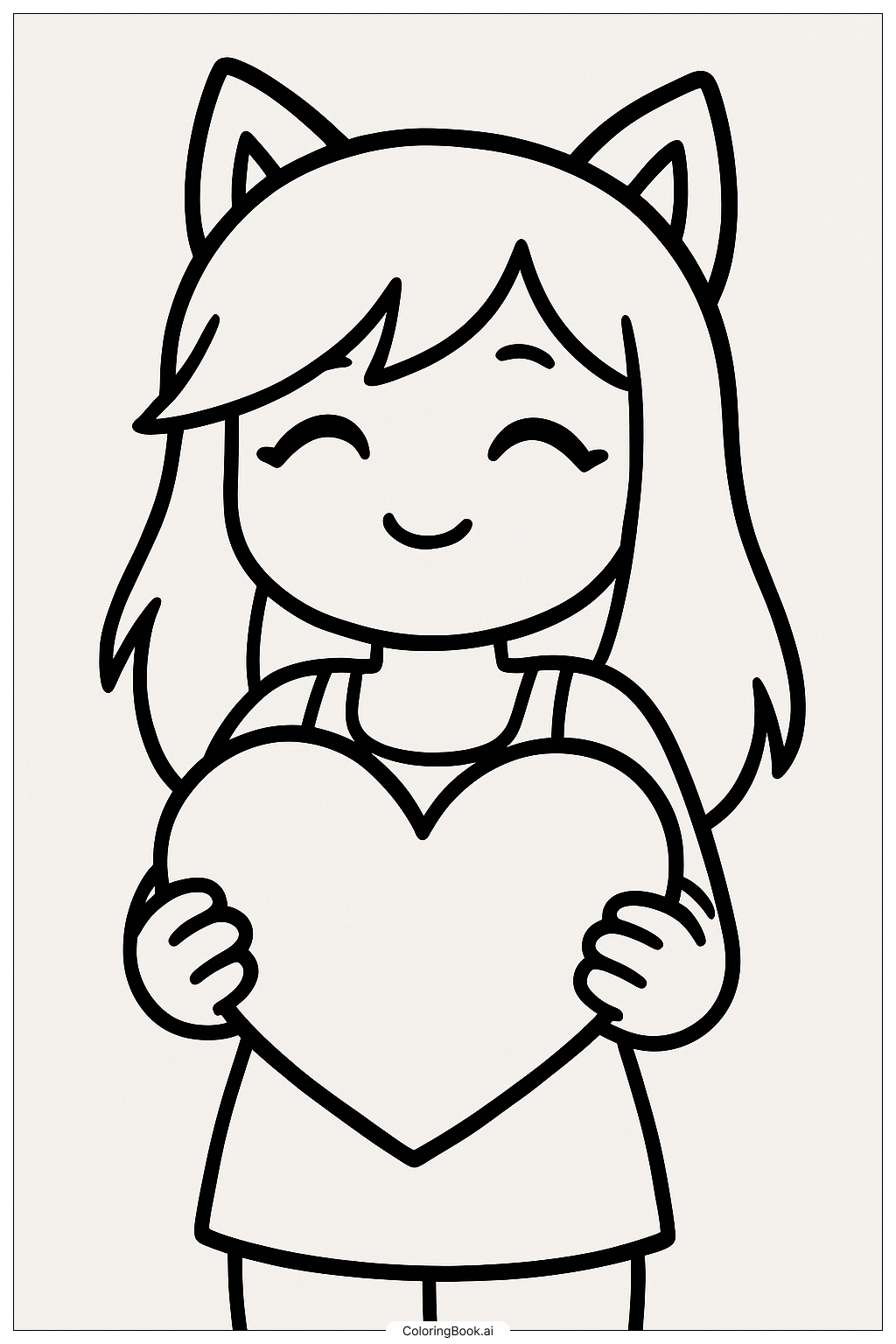  Aphmau Holding A Big Heart Coloring Page 