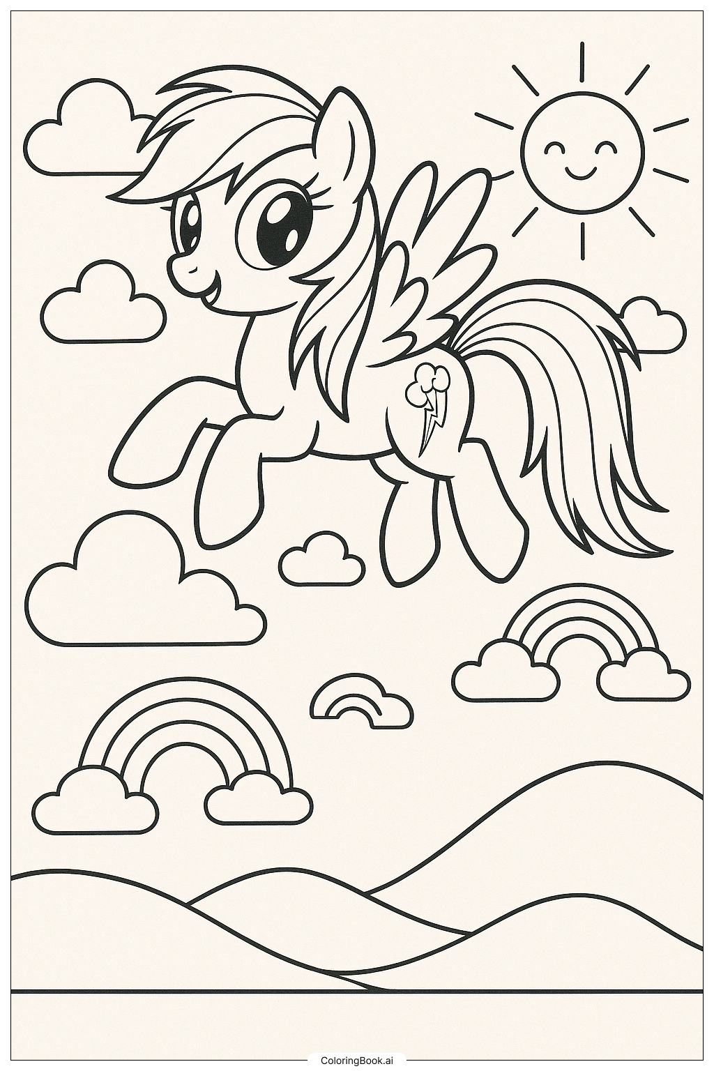 Trang tô màu Rainbow Dash Dẫn Dắt Thời Tiết