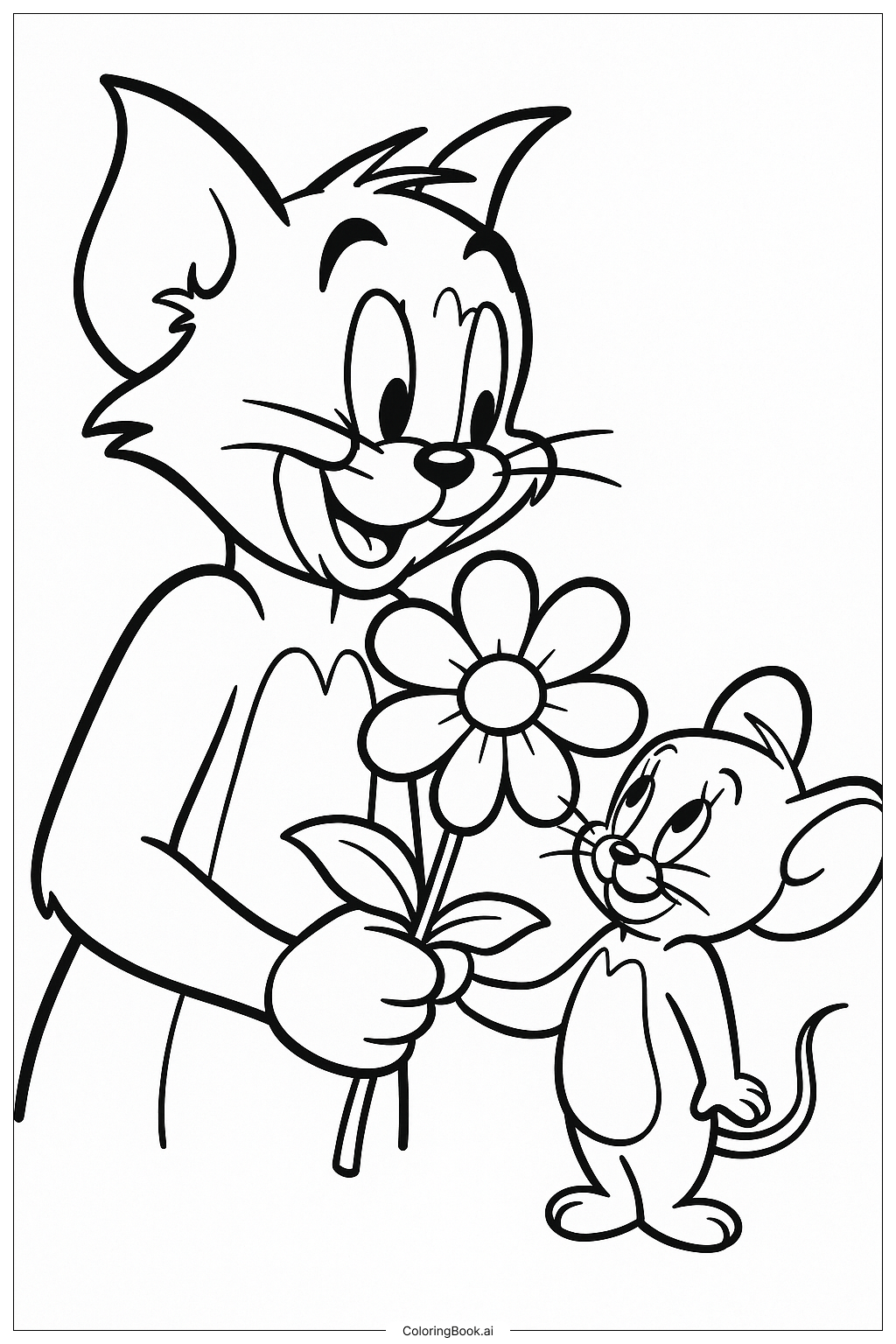  Page de coloriage Avec Une Seule Fleur 