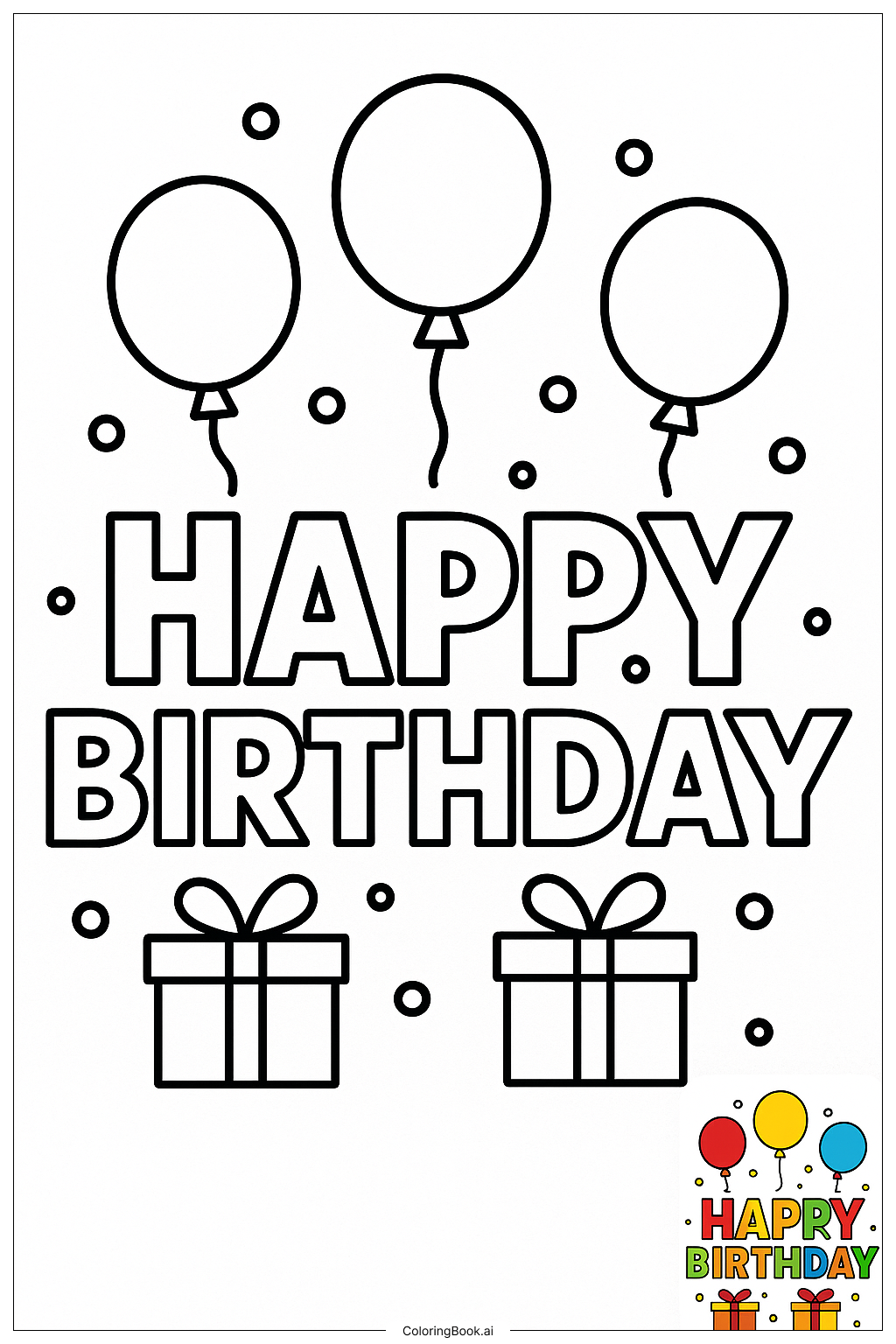  Happy Birthday Banner With Letters Coloring Page 