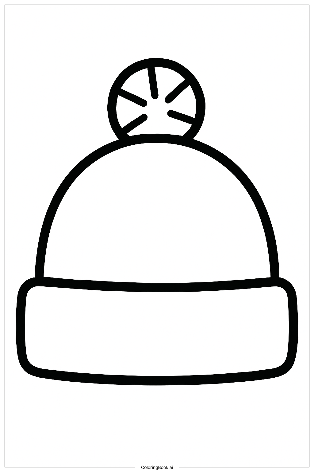 Página para colorear de Gorro de Invierno Amarillo