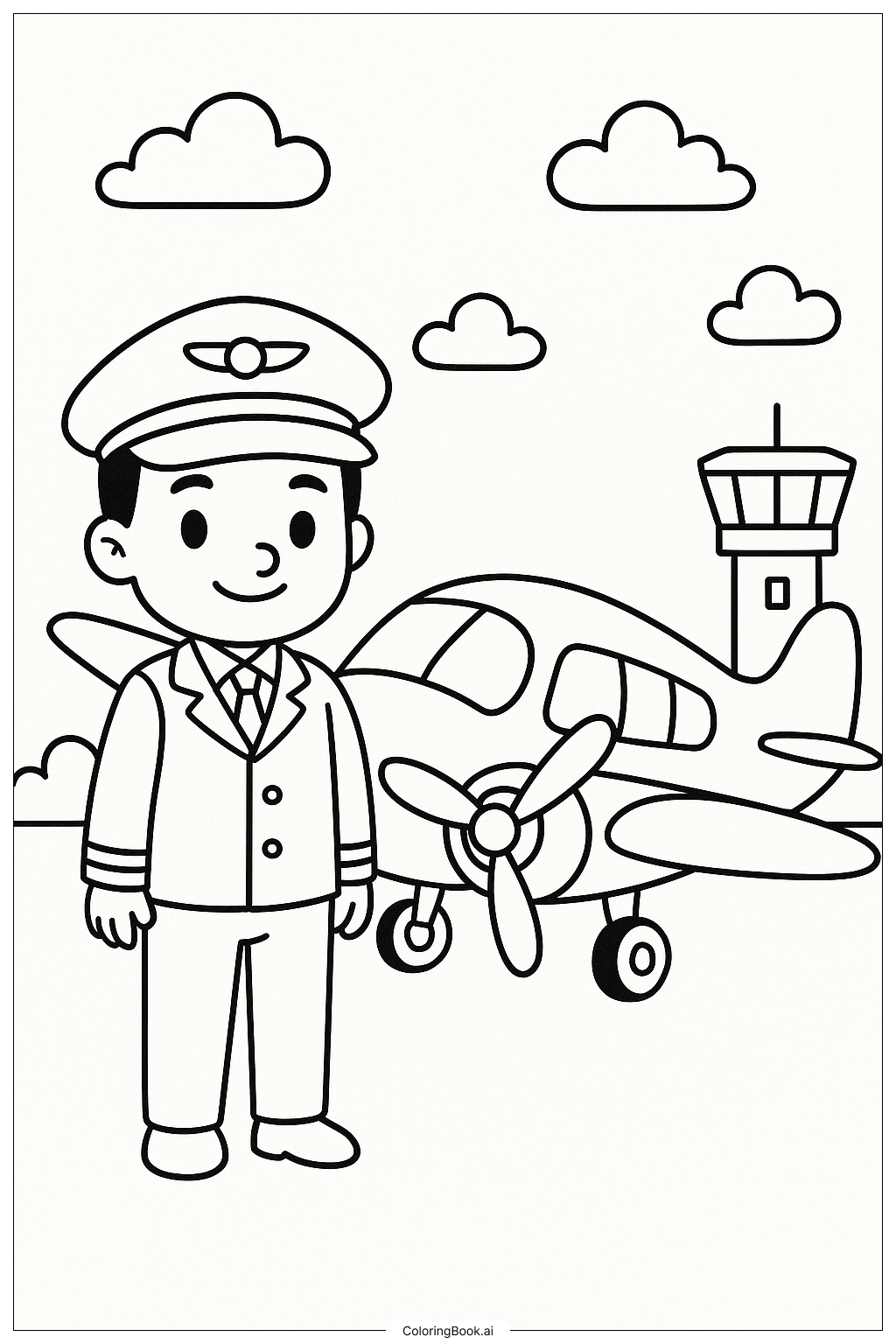  Trang tô màu Người Hỗ Trợ Cộng Đồng: Phi Công và Máy Bay 