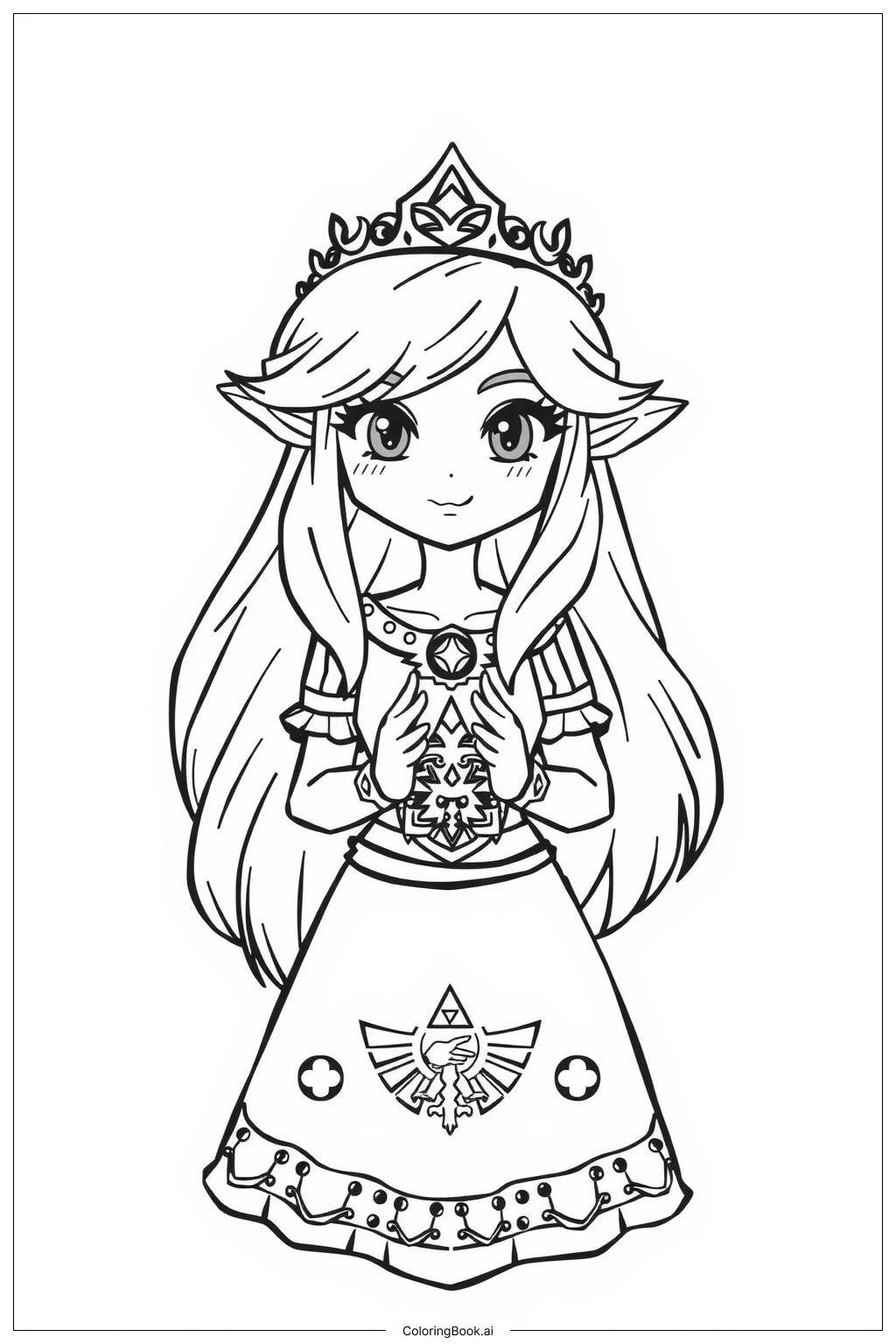  Zelda's Mystical Powers Unleashed Coloring Page 