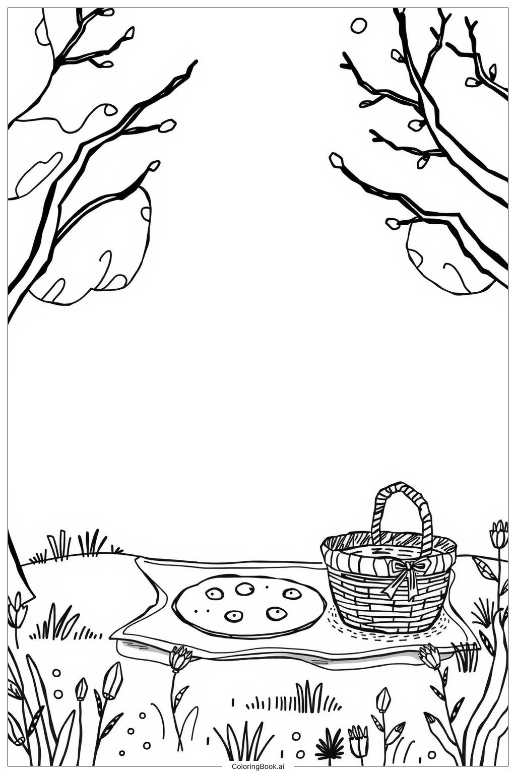  Pizza Picnic in the Park Coloring Page 