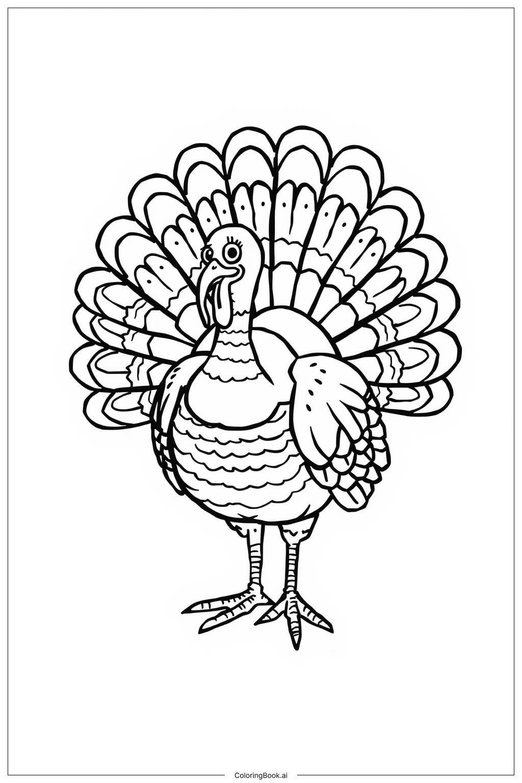  Turkey Spreading Tail Coloring Page 