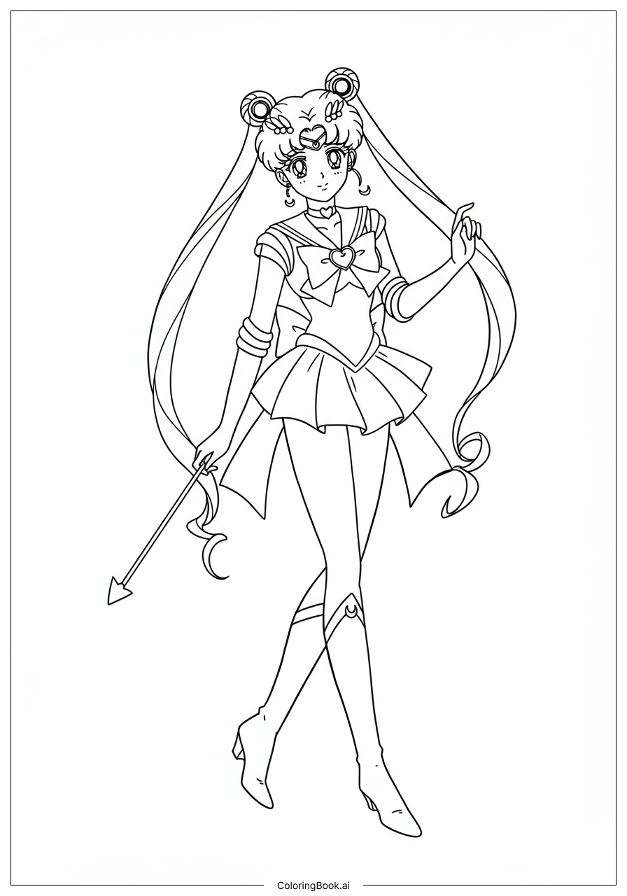  Sailor Moon In Classic Pose Coloring Page 
