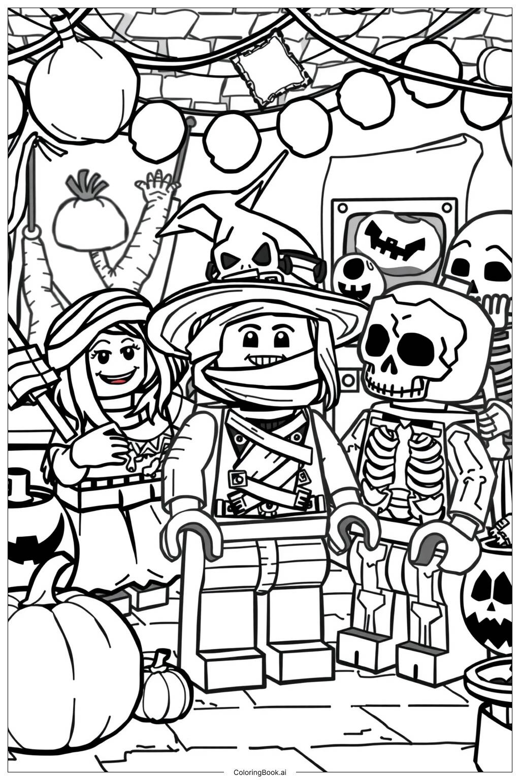  Lego Halloween Costume Party Coloring Page 