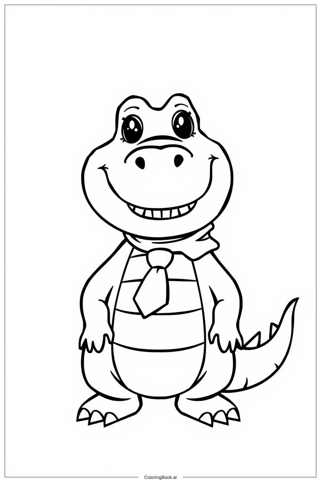  Página para colorir de Lyle Lyle Crocodile Sorridente 