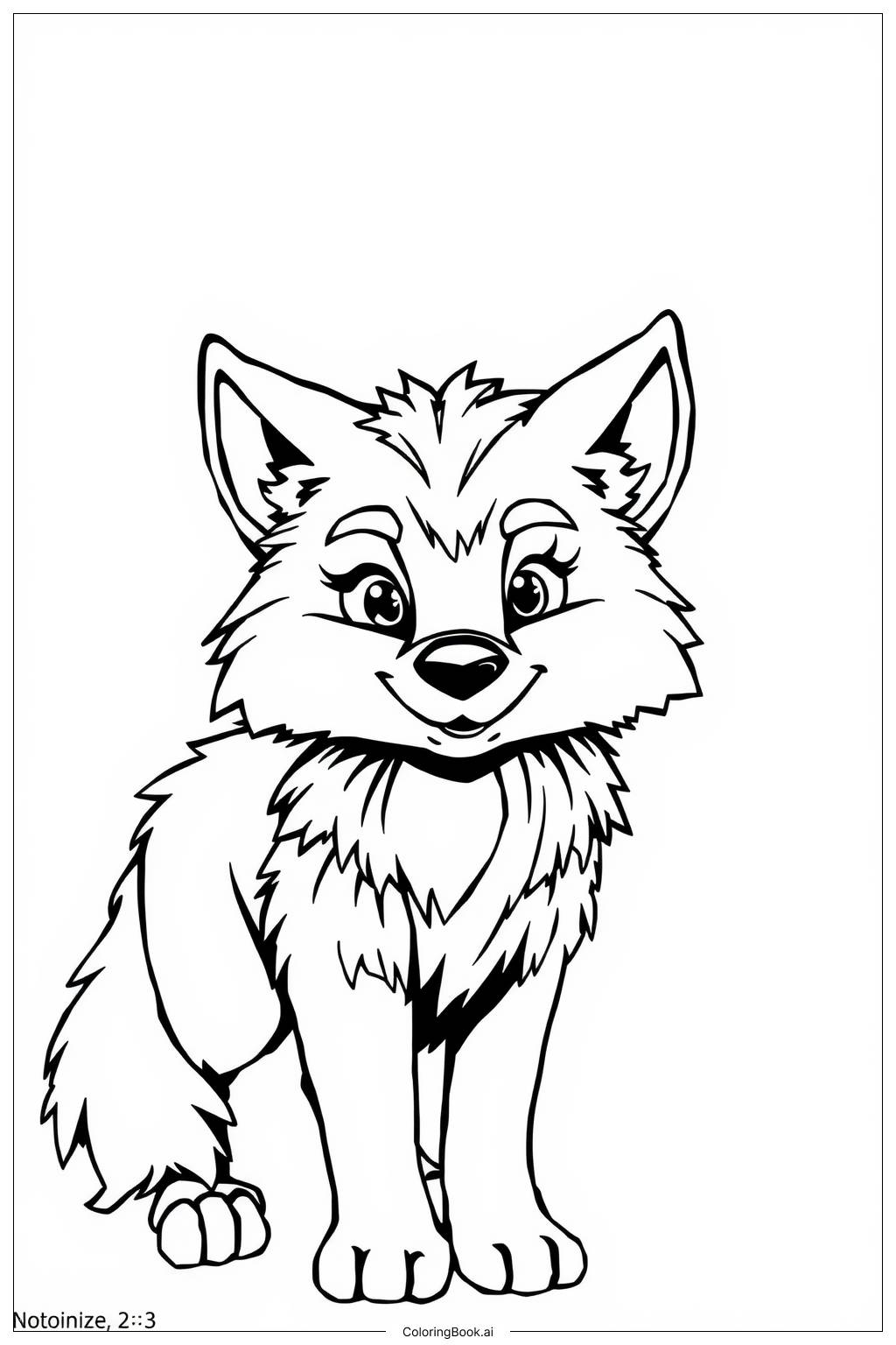  Page de coloriage Loup Mythique Solitaire 