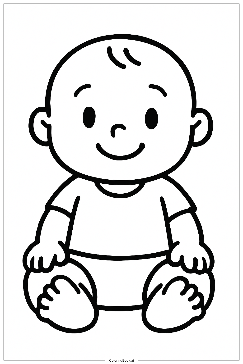  Baby In A Simple Onesie Coloring Page 