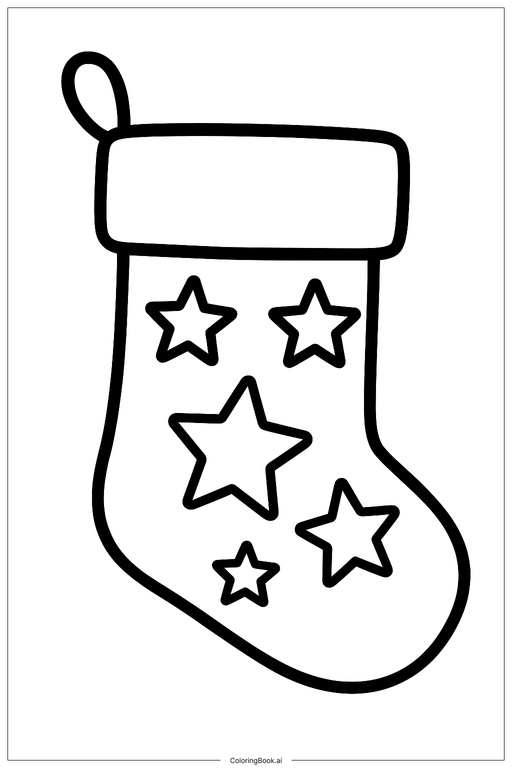  Star Pattern Stocking填色页 