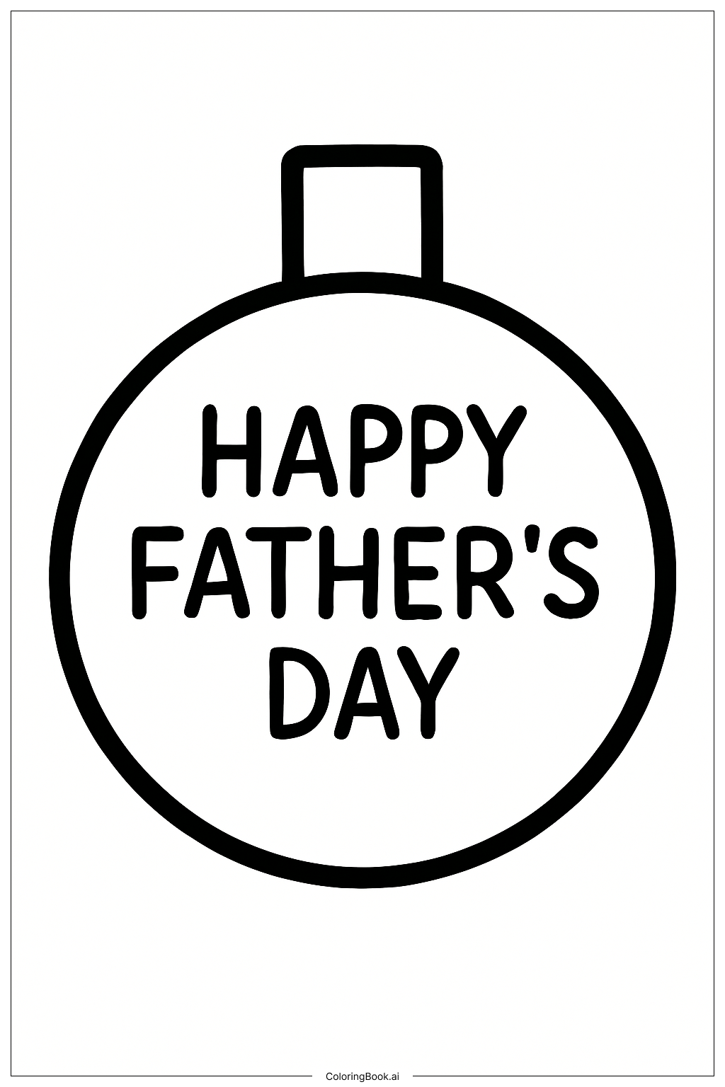 Fathers Day Fishing Bobber Coloring Page