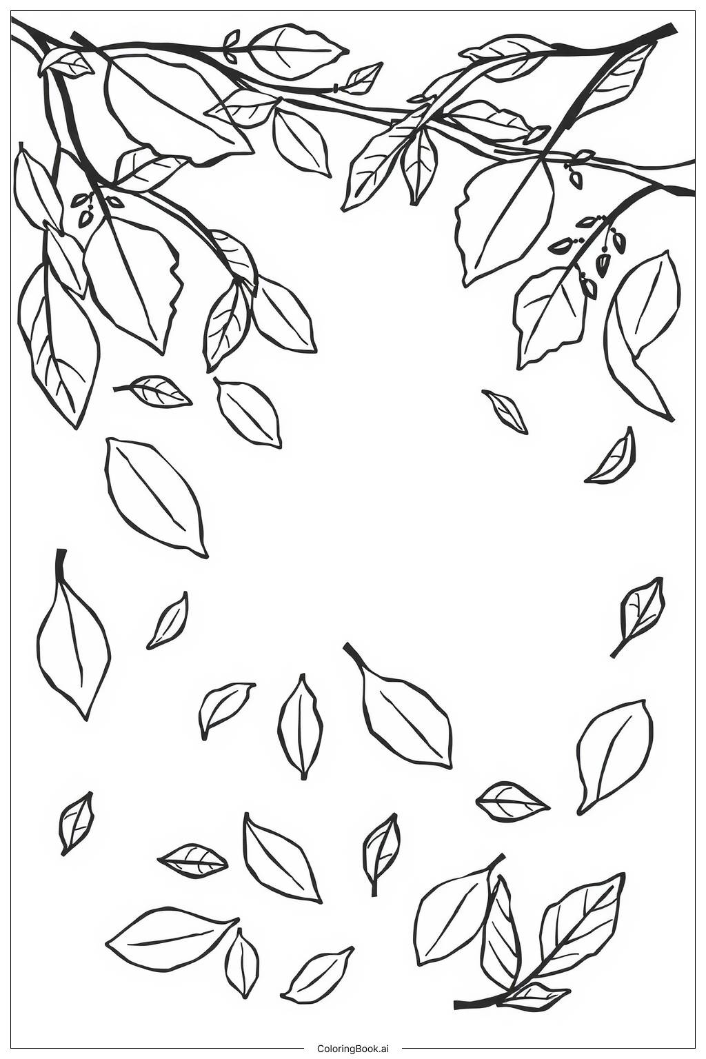  Leaf Stamps on Craft Paper Coloring Page 