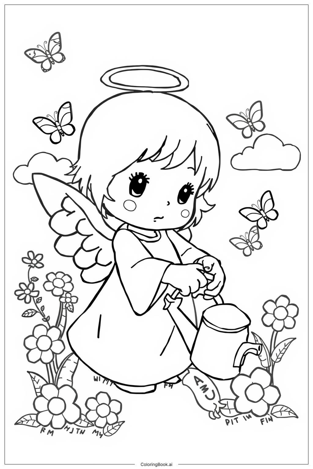  Precious Moments Angel Garden Coloring Page 