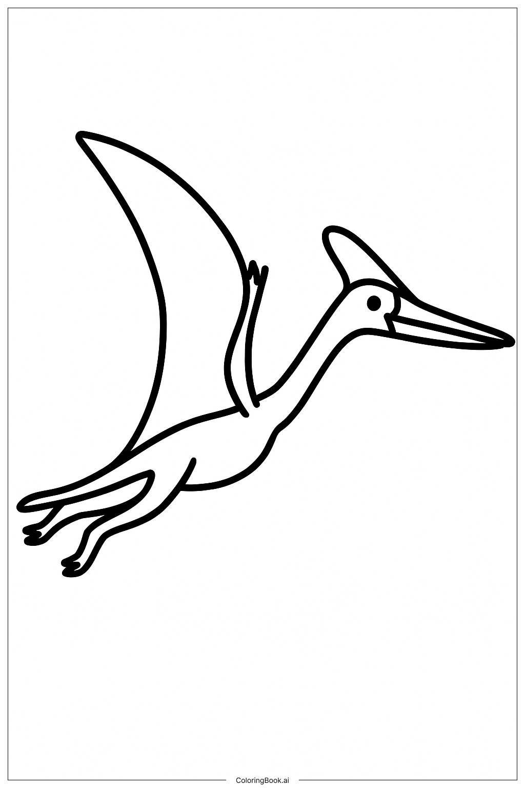  Página para colorir de Quetzalcoatlus Simples em Voo 