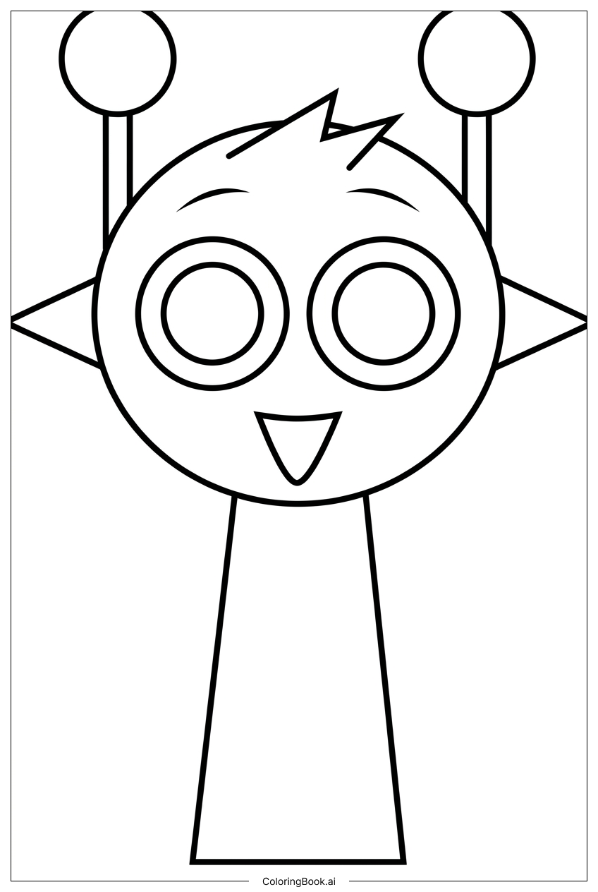 Page de coloriage Sprunki Alien Pousse Fête le Lancement