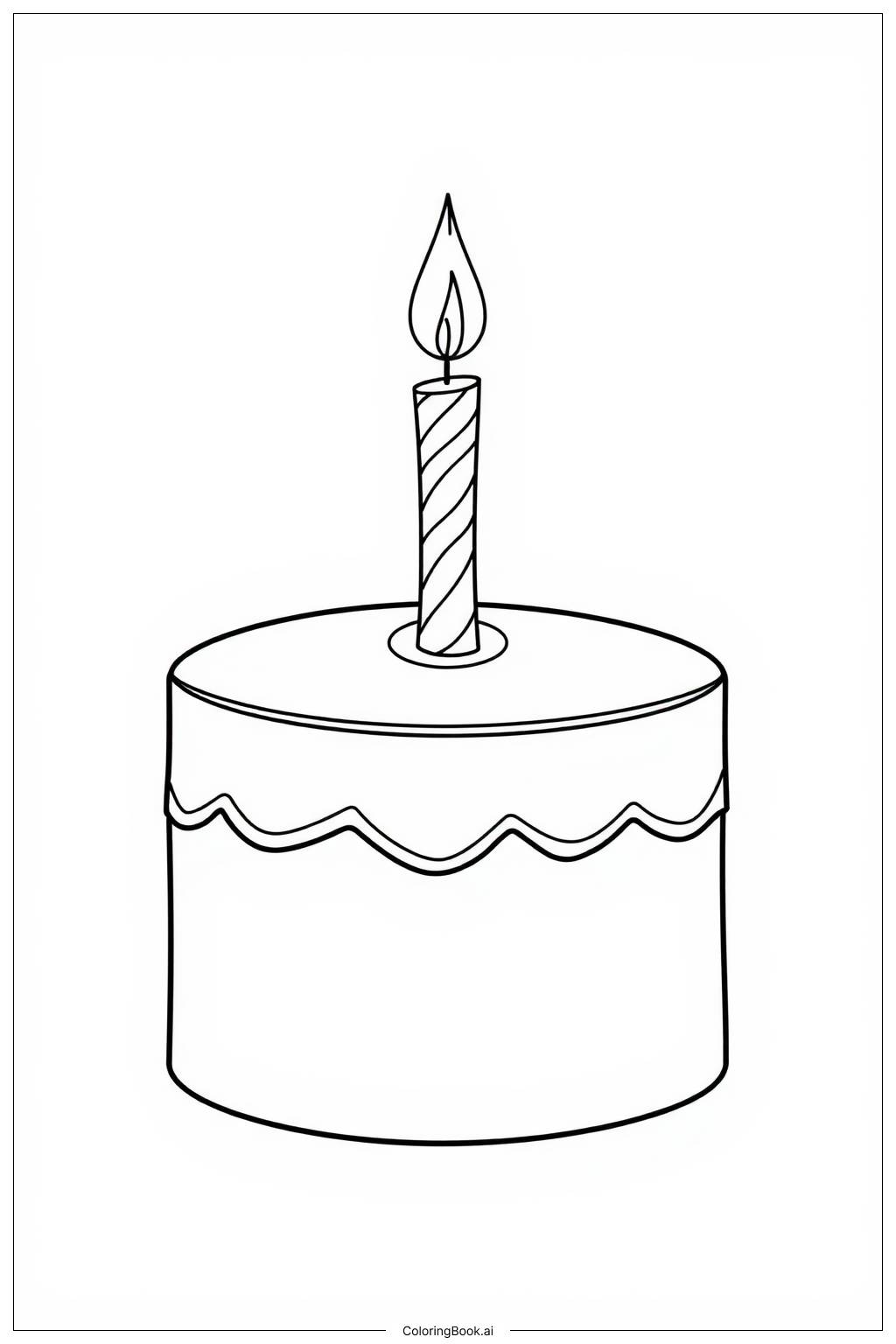  Basic Birthday Cake Coloring Page 