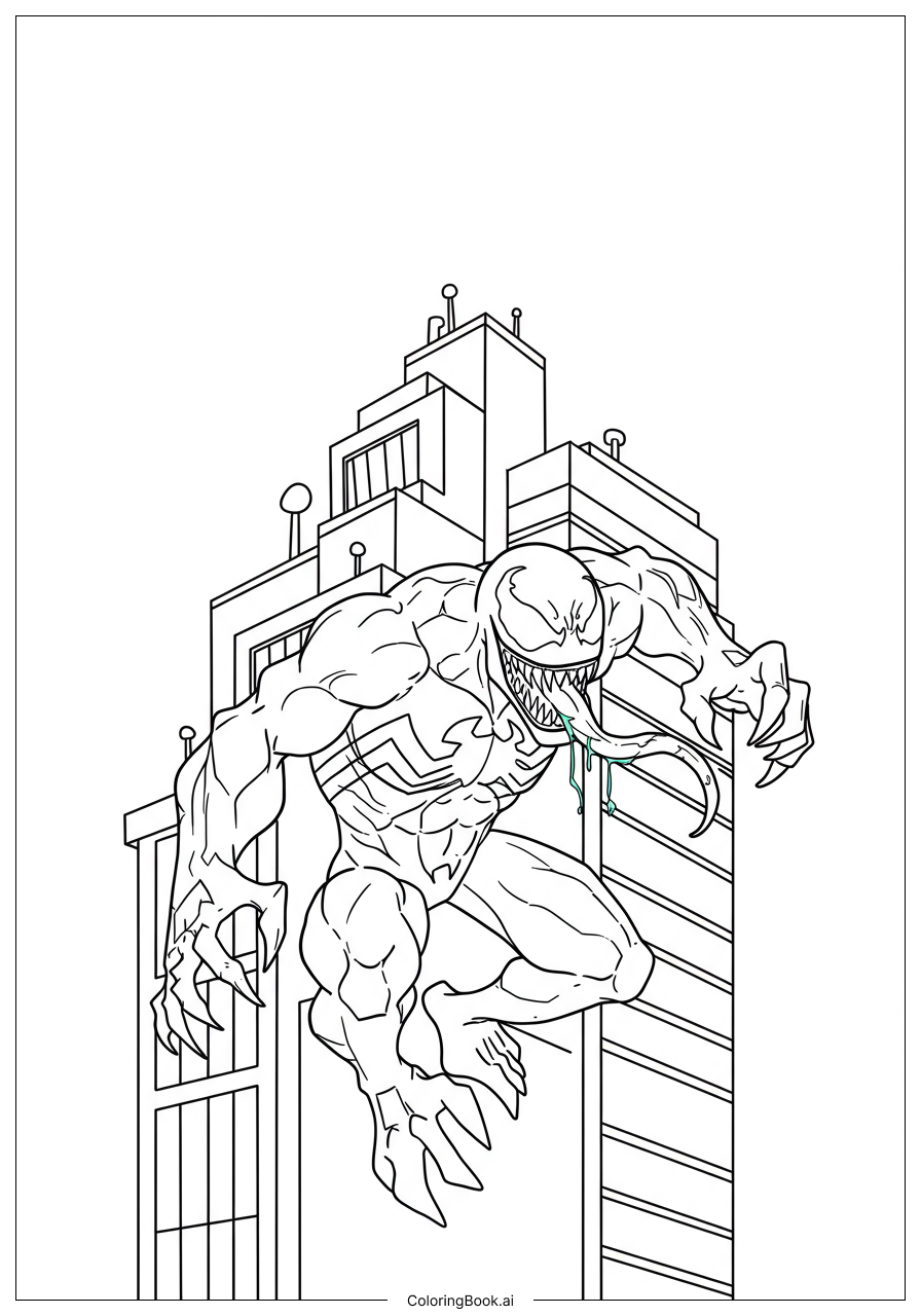  venom Possessing Daily Bugle Building Coloring Page 