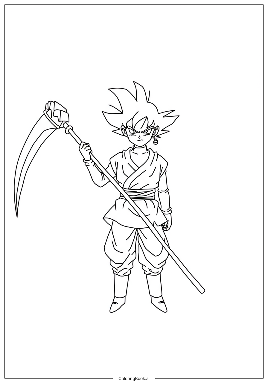  Goku Black mit Sense Ausmalseite 
