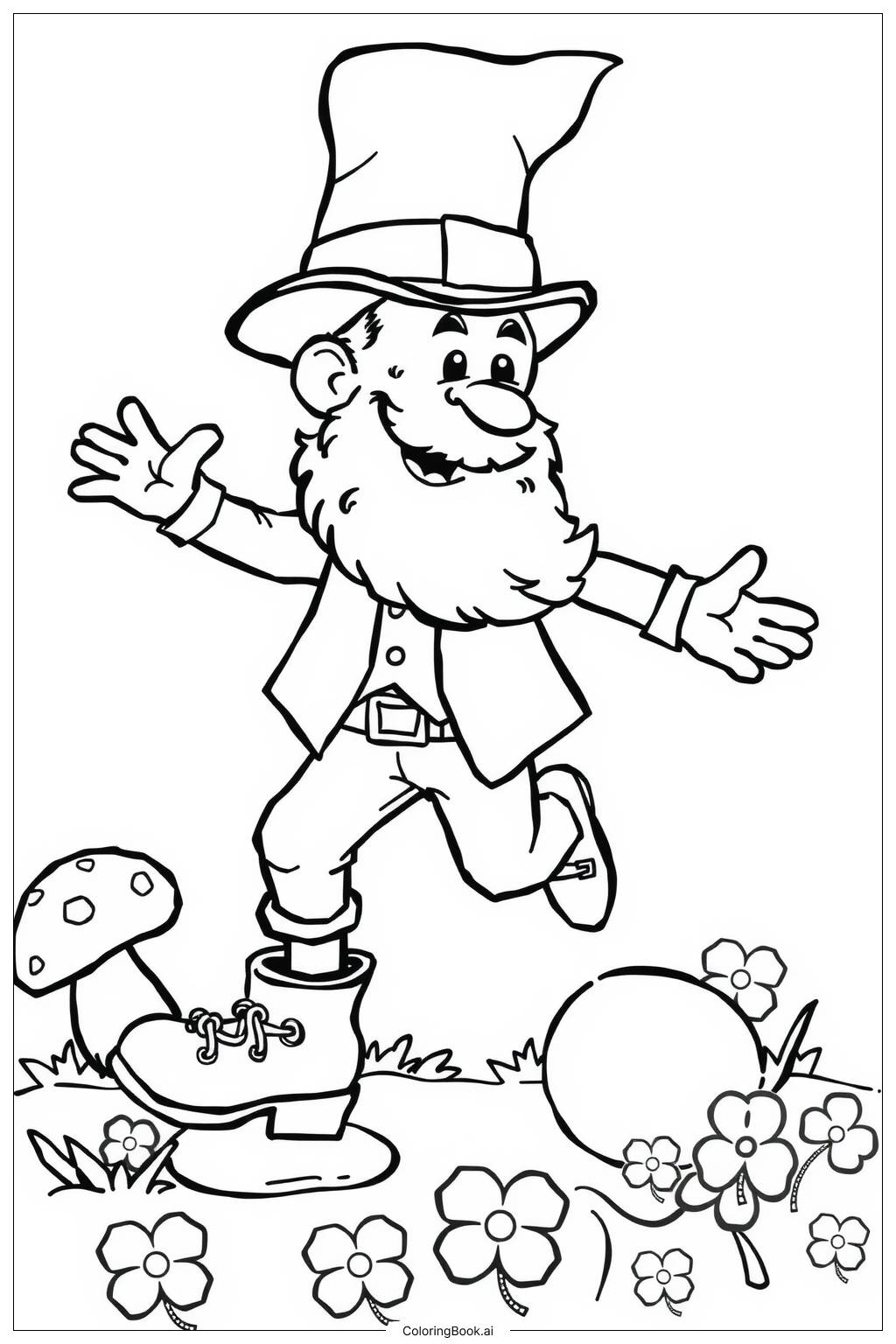  Leprechaun's quest for luck Coloring Page 