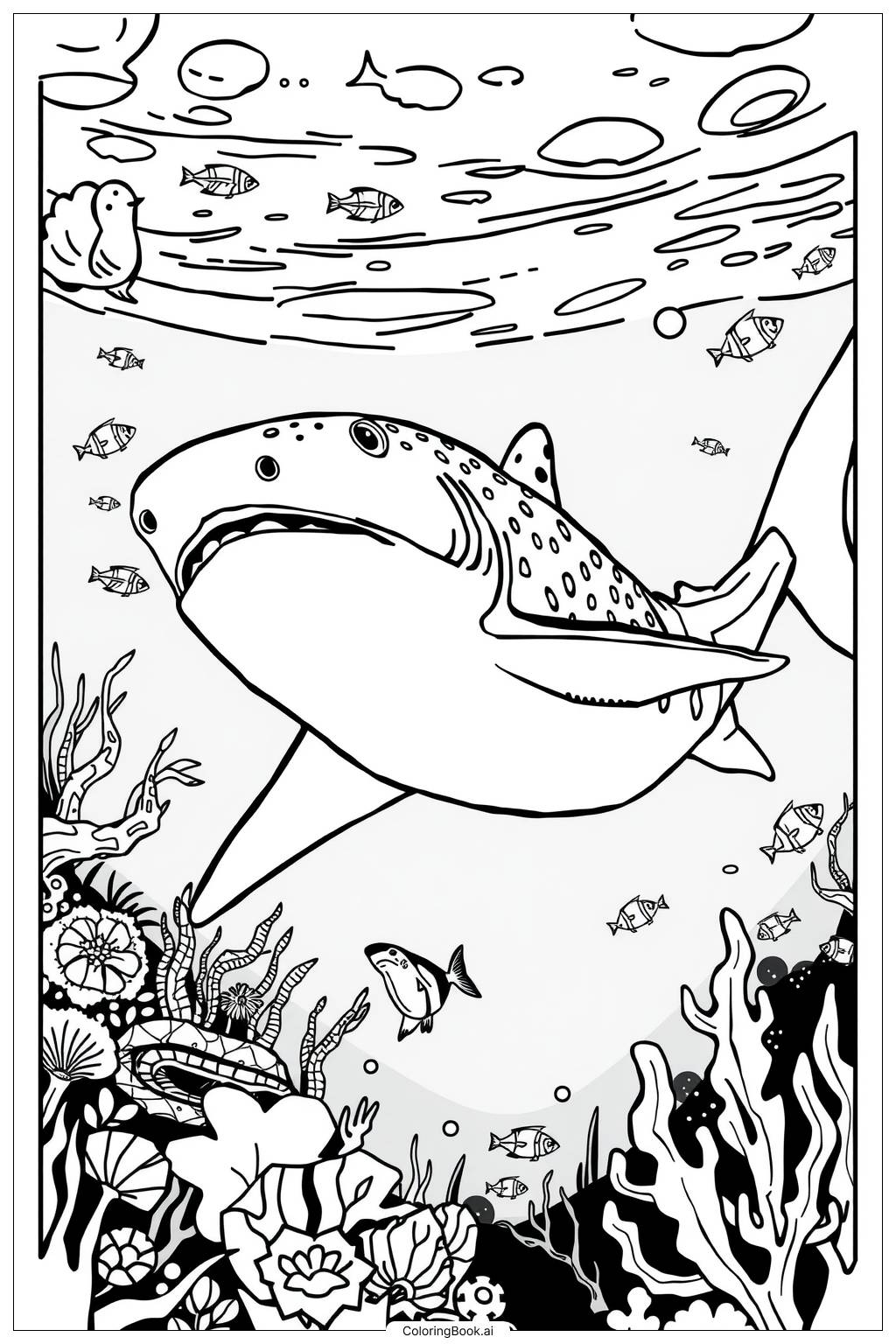  Detailed Blue Whale Anatomy-2 Coloring Page 